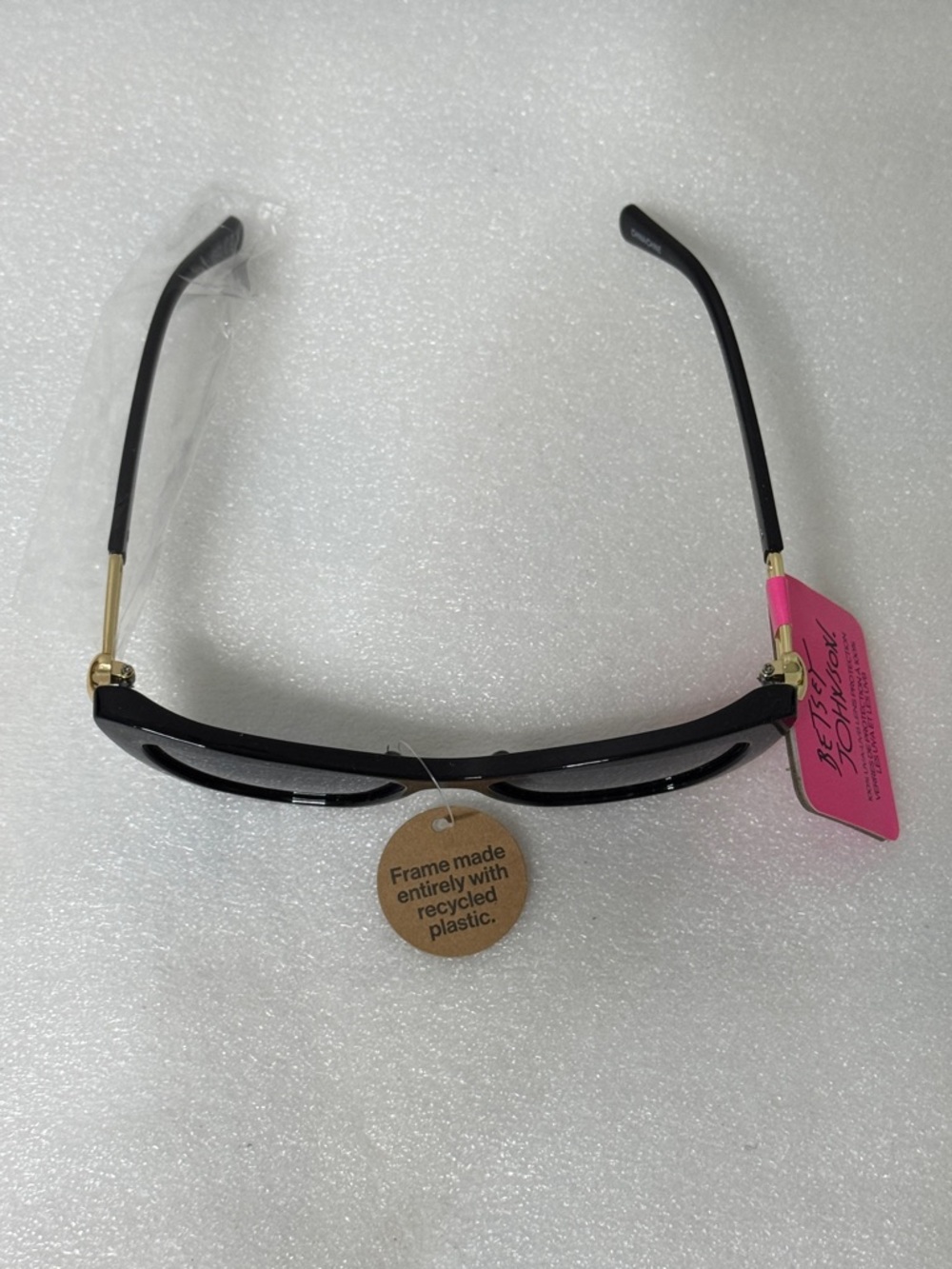 🖤🕶️✨ Betsey Johnson Black Cat-Eye Sunglasses – Recycled Frame - Picture 8 of 9